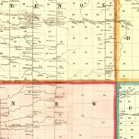 Vintage Map of Ashtabula County, Ohio, 1856