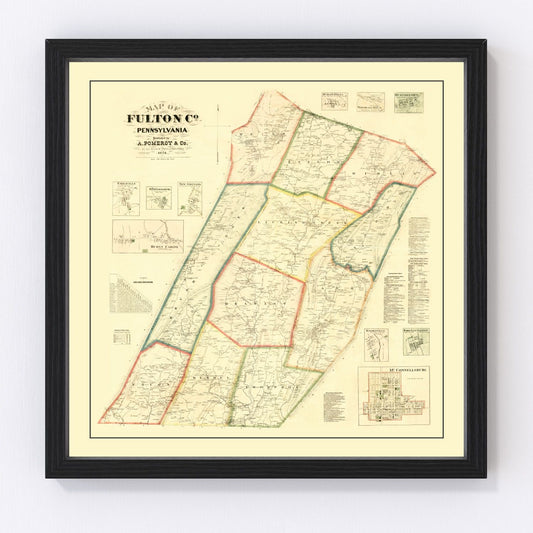 vintage map of Fulton County, Pennsylvania, 1873