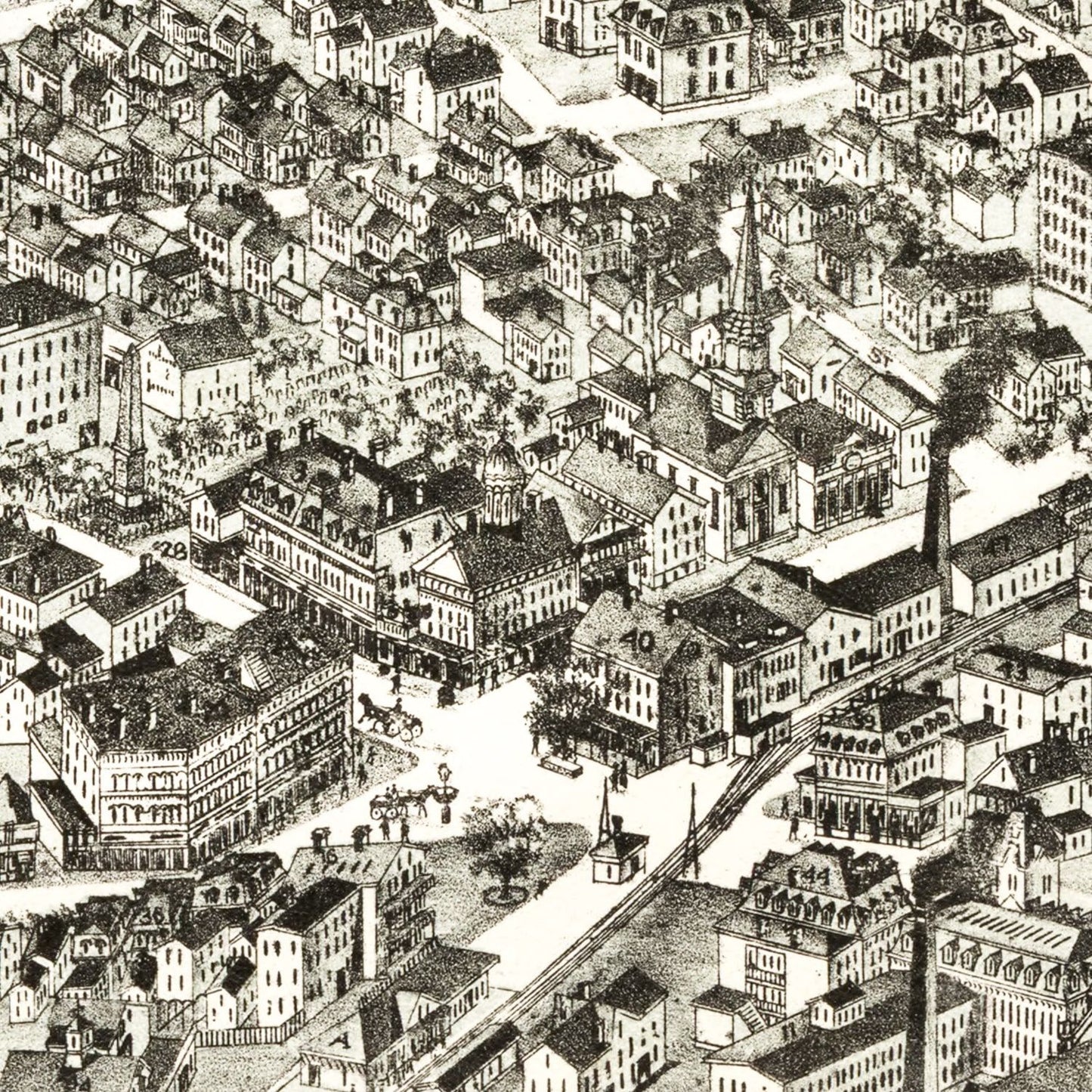 Vintage Map of Westborough, Massachusetts 1888
