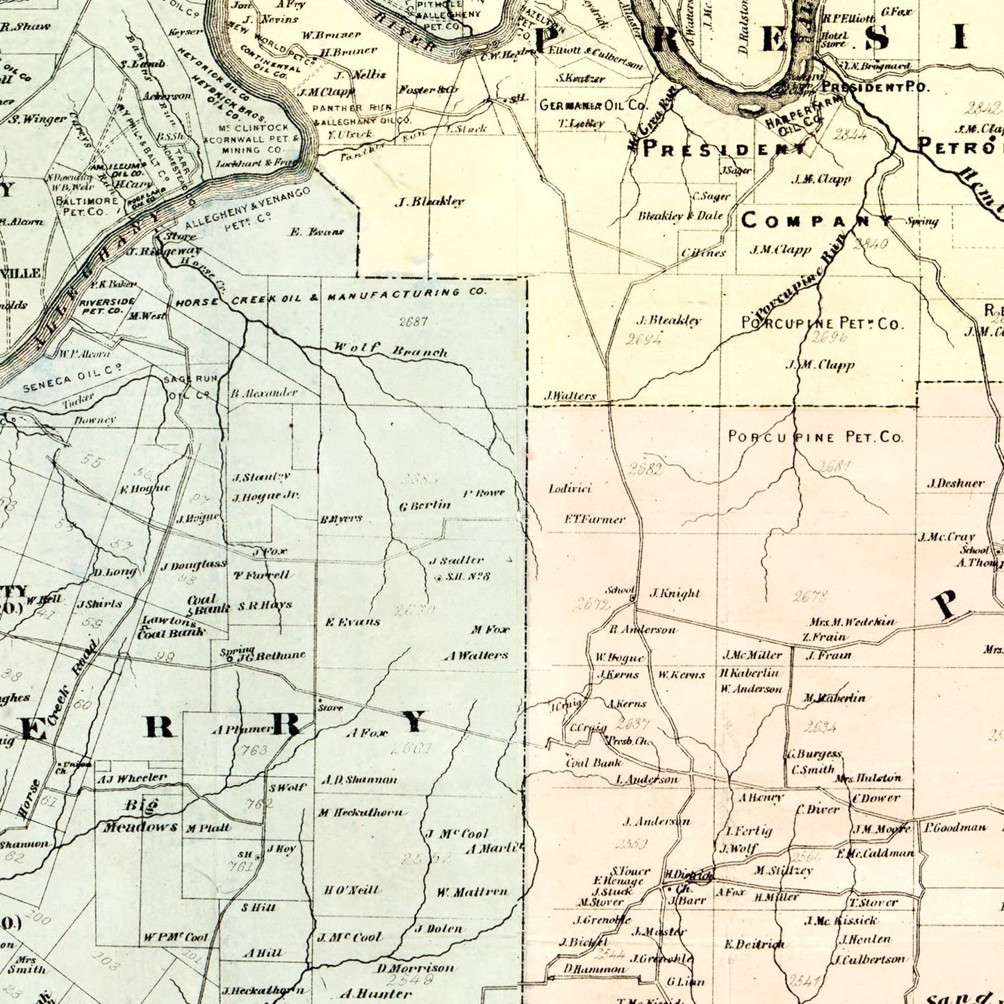 Vintage Map of Venango County, Pennsylvania, 1865 (No. 1)