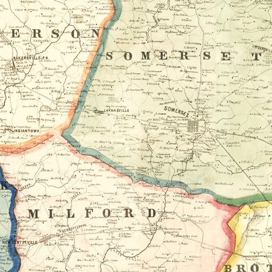 Vintage Map of Somerset County, Pennsylvania, 1860