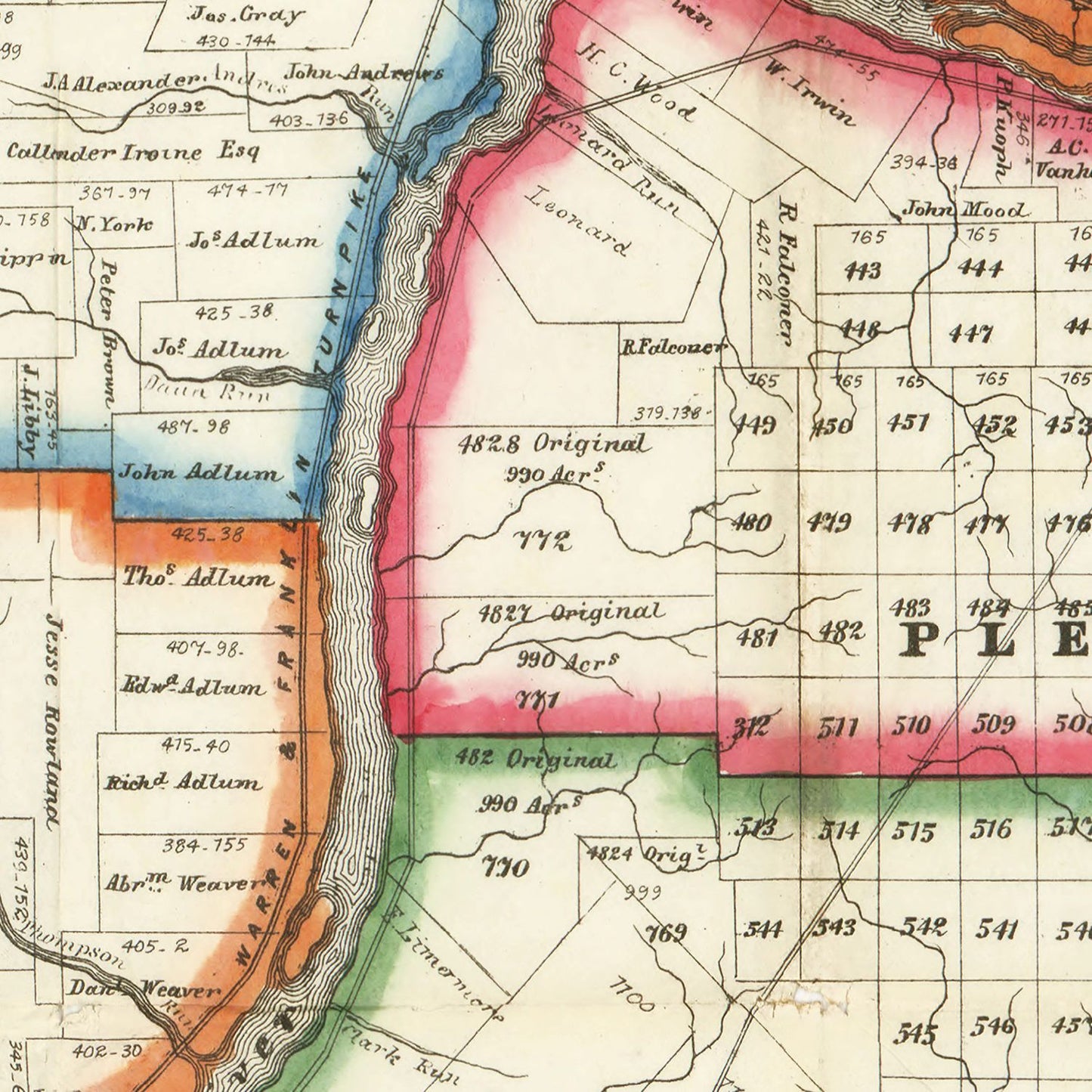 Vintage Map of Warren County, Pennsylvania, 1865