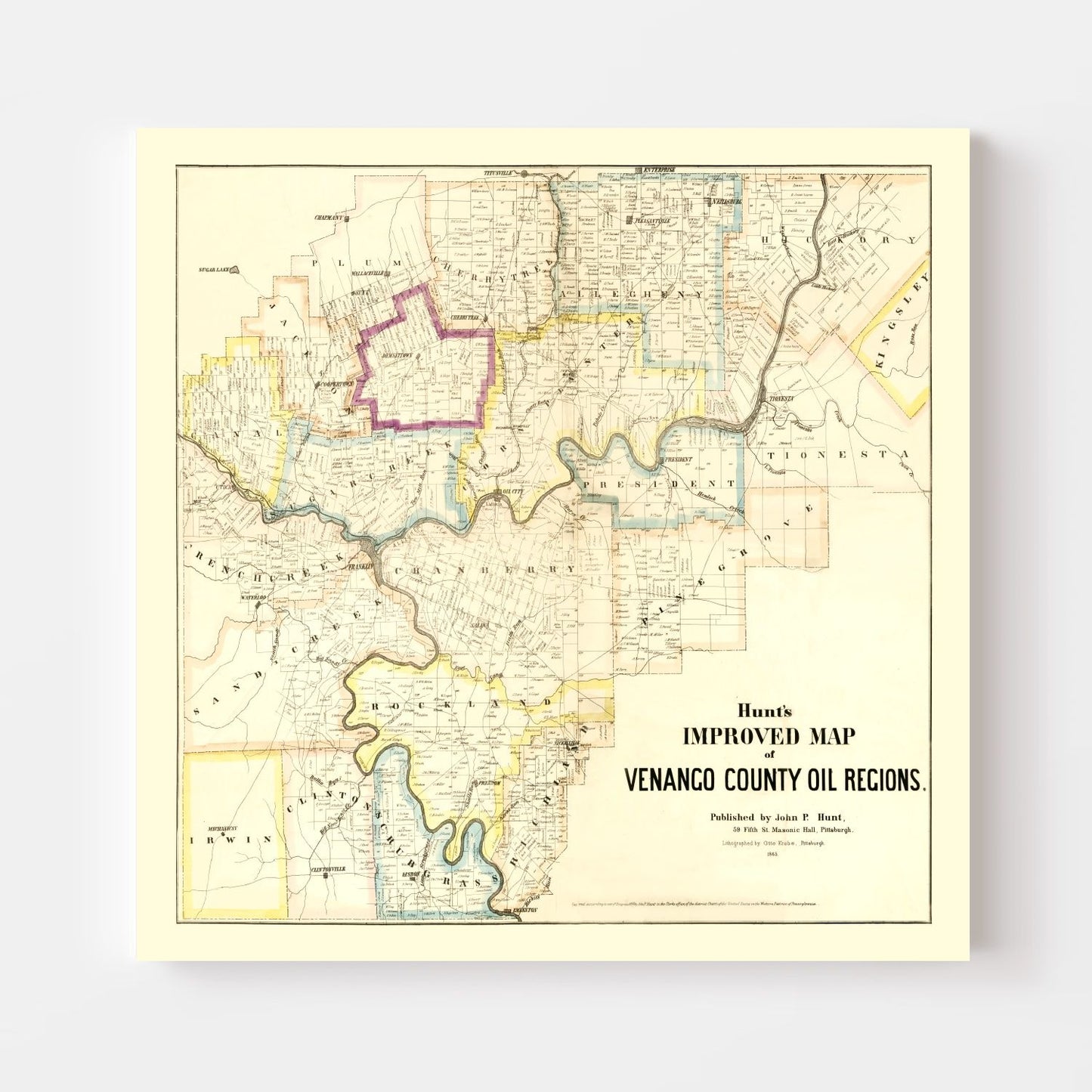 Vintage Map of Venango County, Pennsylvania, 1865 (No. 2)