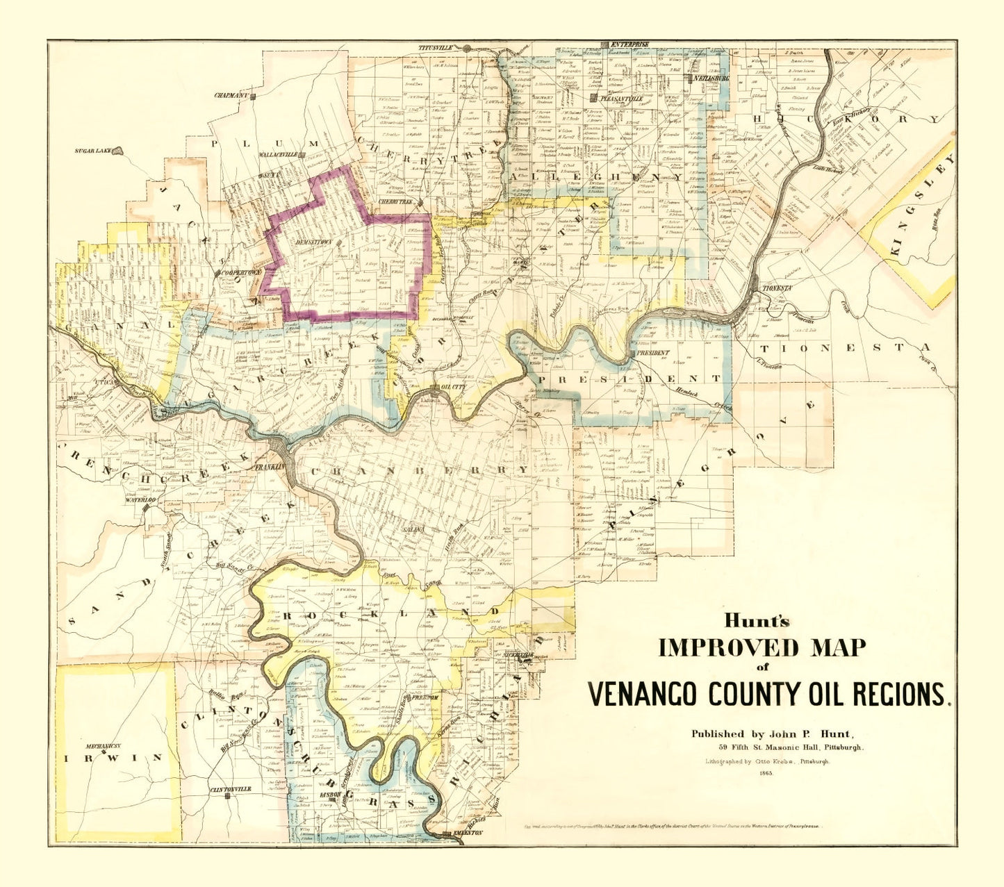 Vintage Map of Venango County, Pennsylvania, 1865 (No. 2)