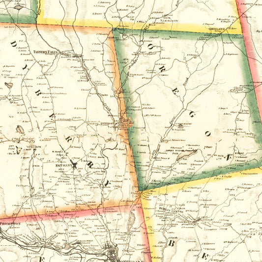 Vintage Map of Wayne County, Pennsylvania 1860