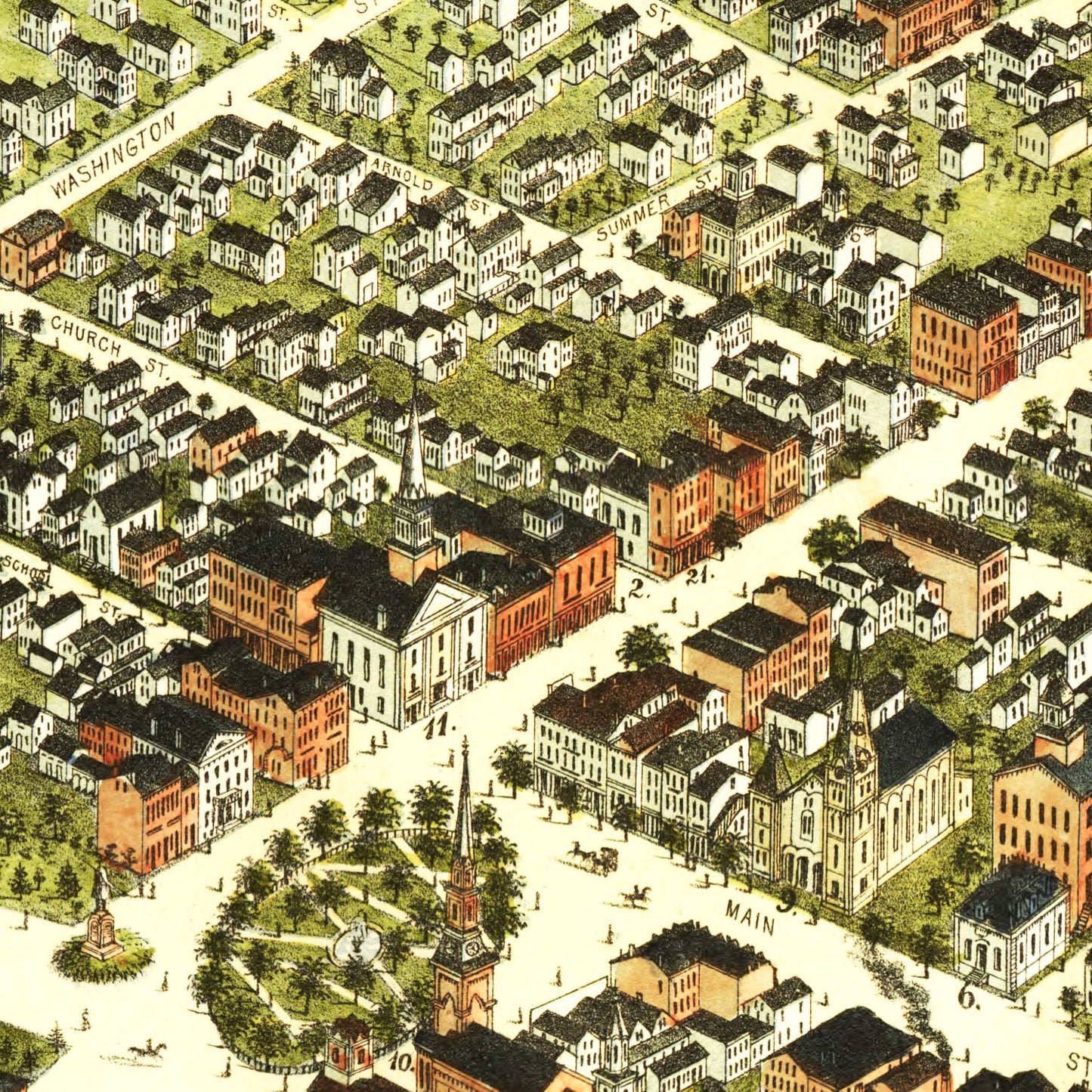 Vintage Map of Westfield, Massachusetts, 1875