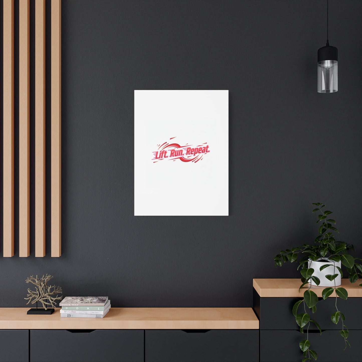 Lift Run Repeat Canvas | Fitness Wall Art, Gym Motivation