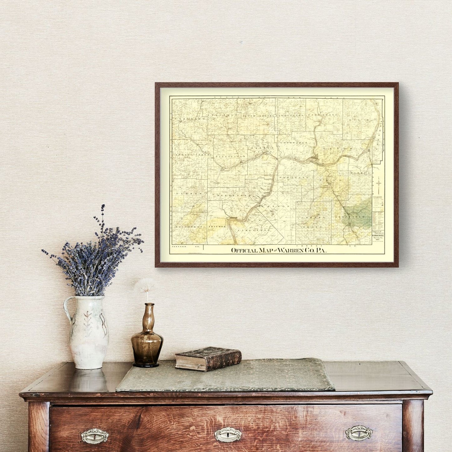 Vintage Map of Warren County, Pennsylvania, 1900