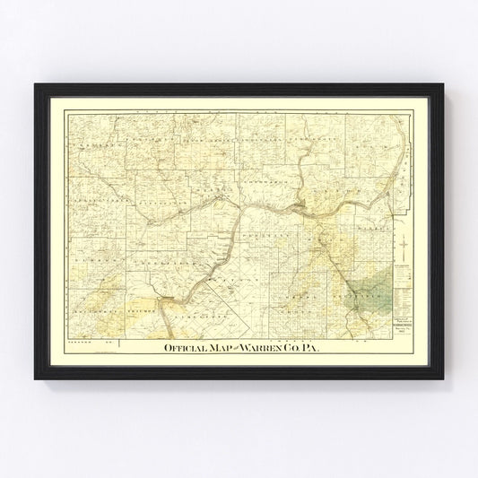 Vintage map of Warren County, Pennsylvania, 1900