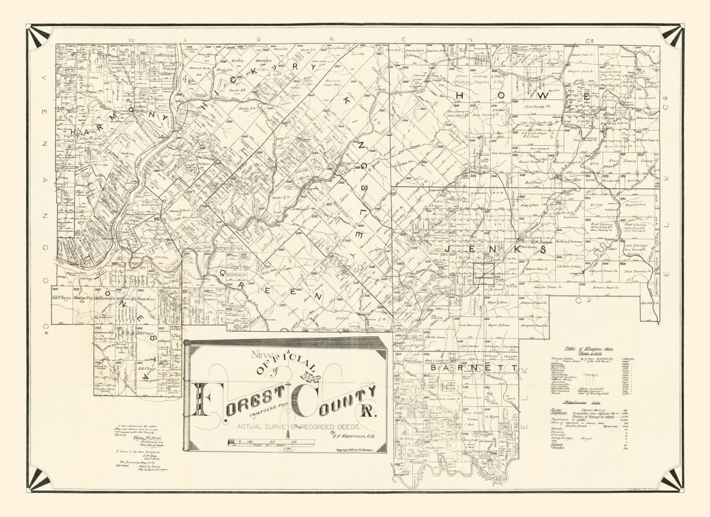 Vintage Map of Forest County, Pennsylvania, 1895