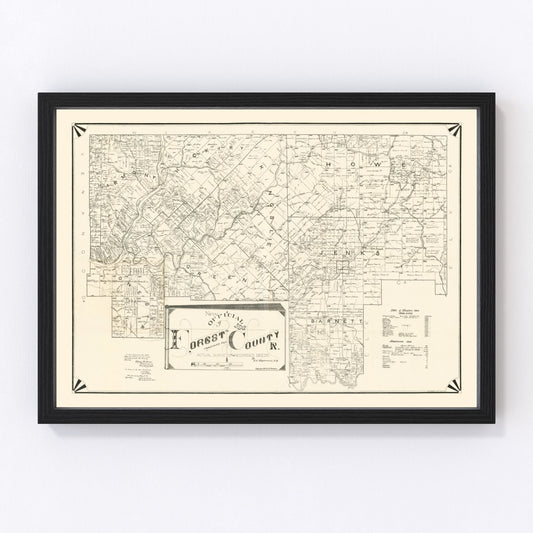 vintage map of Forest County, Pennsylvania, 1895