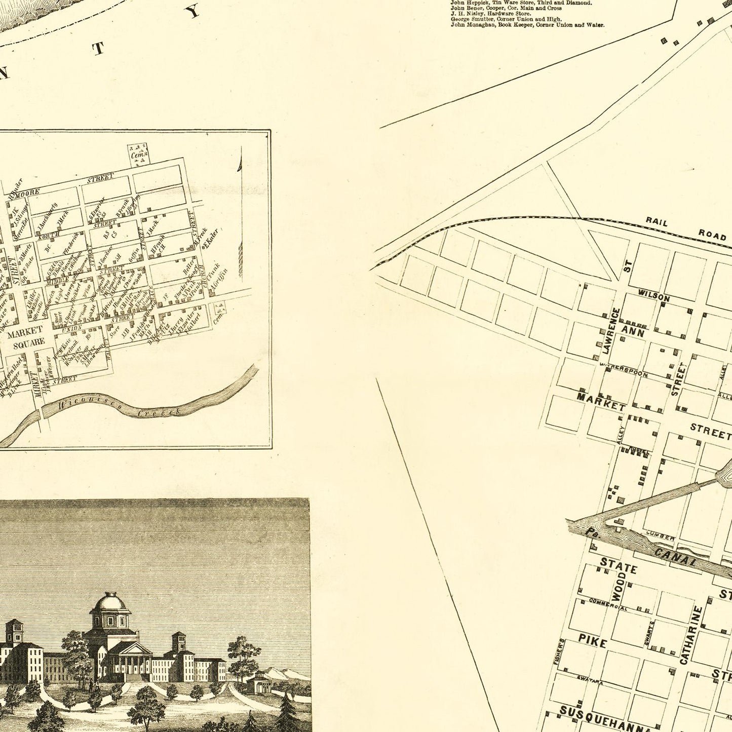 Vintage Map of Dauphin County, Pennsylvania, 1858