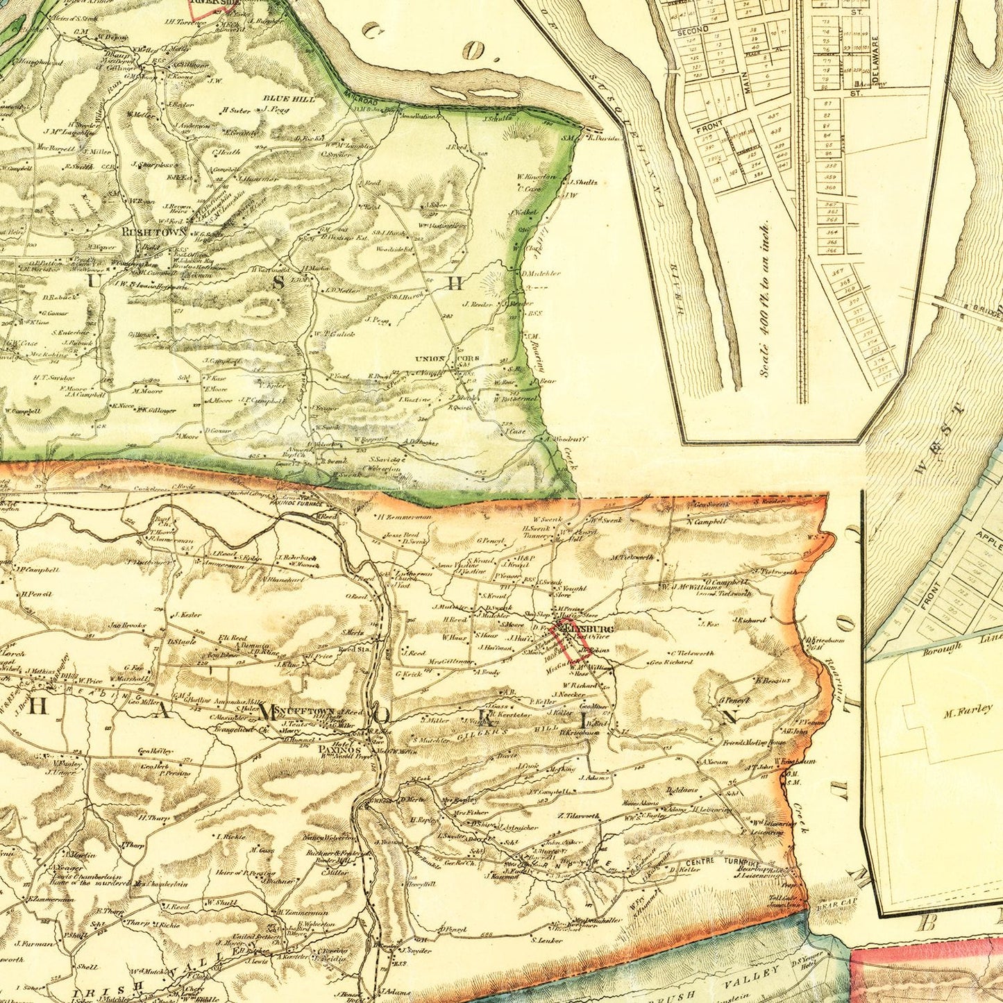 Vintage Map of Northumberland County, Pennsylvania, 1874