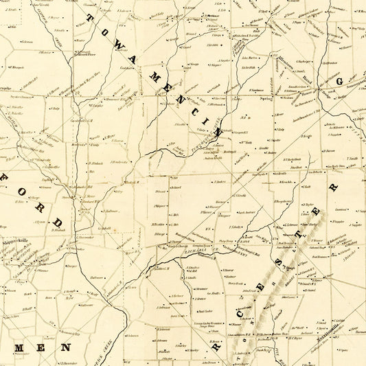 Vintage Map of Montgomery County, Pennsylvania, 1849