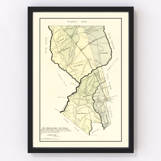 vintage map of Dorchester County, South Carolina, 1900
