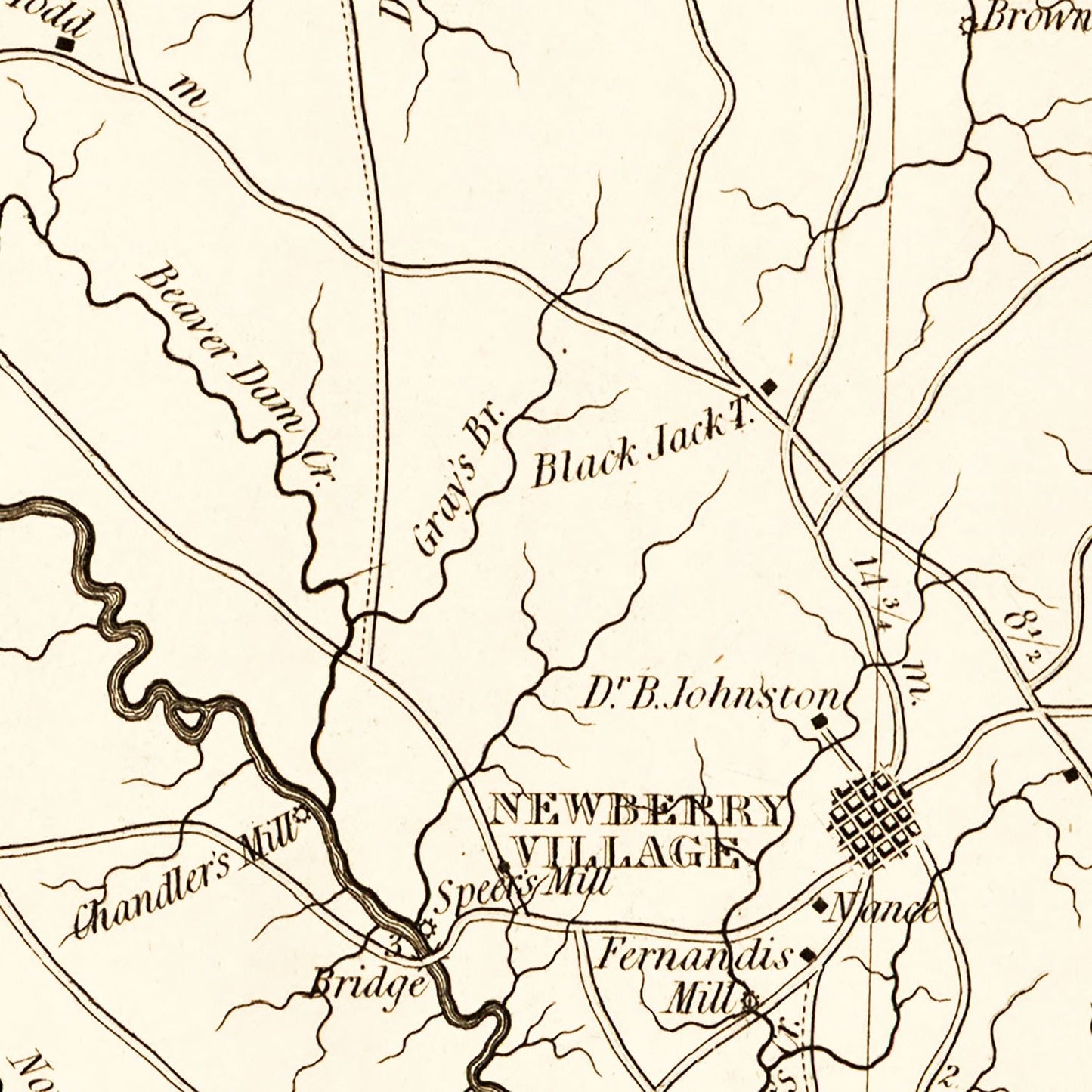 Vintage Map of Newberry County, South Carolina, 1820