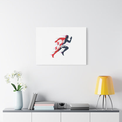 Stay Strong Runner Gym Canvas Wall Art