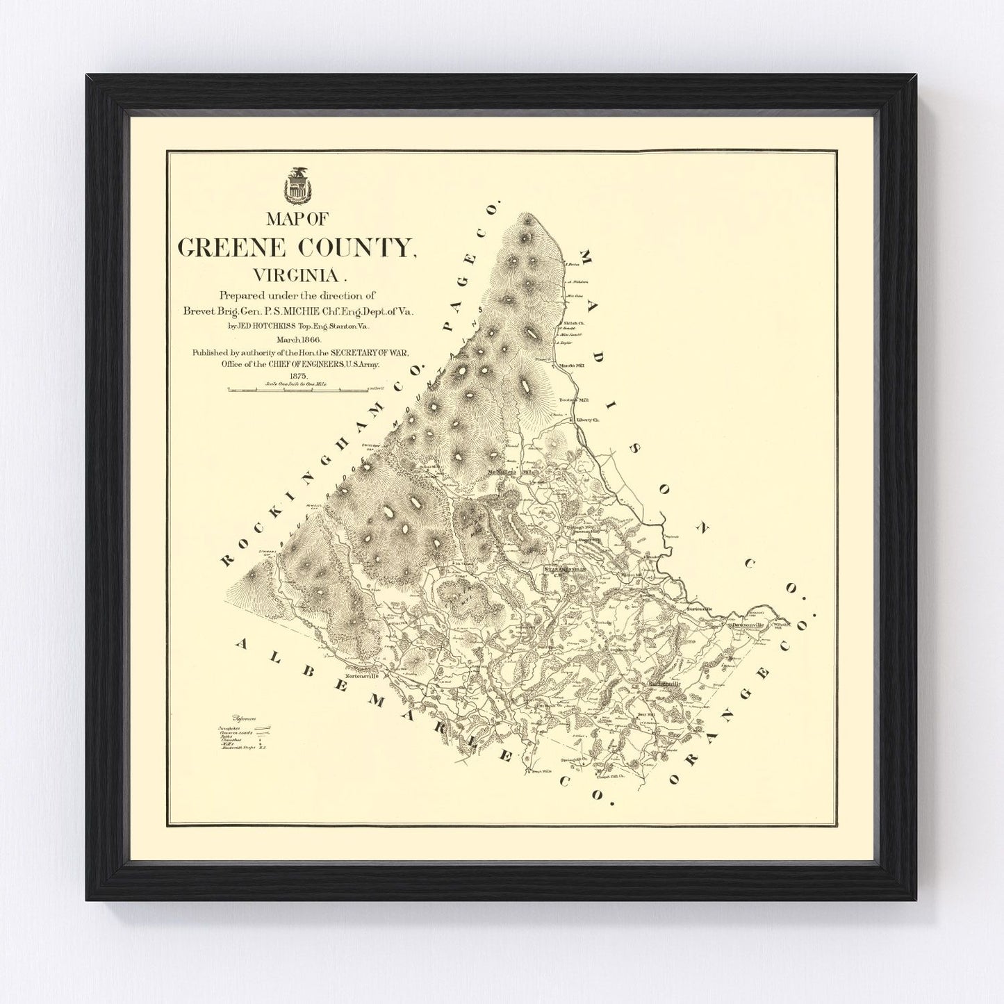 vintage map of Greene County, Virginia, 1875