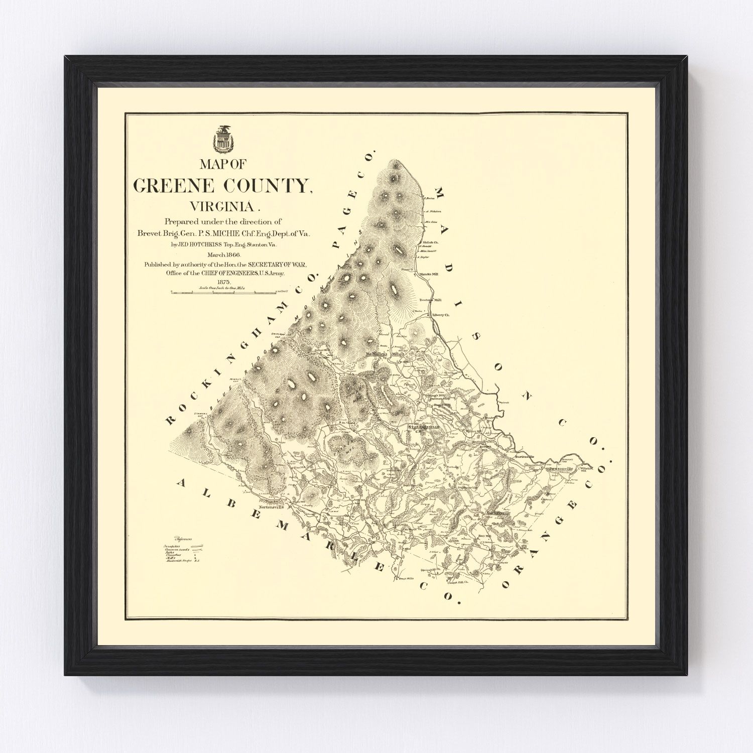 vintage map of Greene County, Virginia, 1875