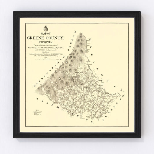 vintage map of Greene County, Virginia, 1875