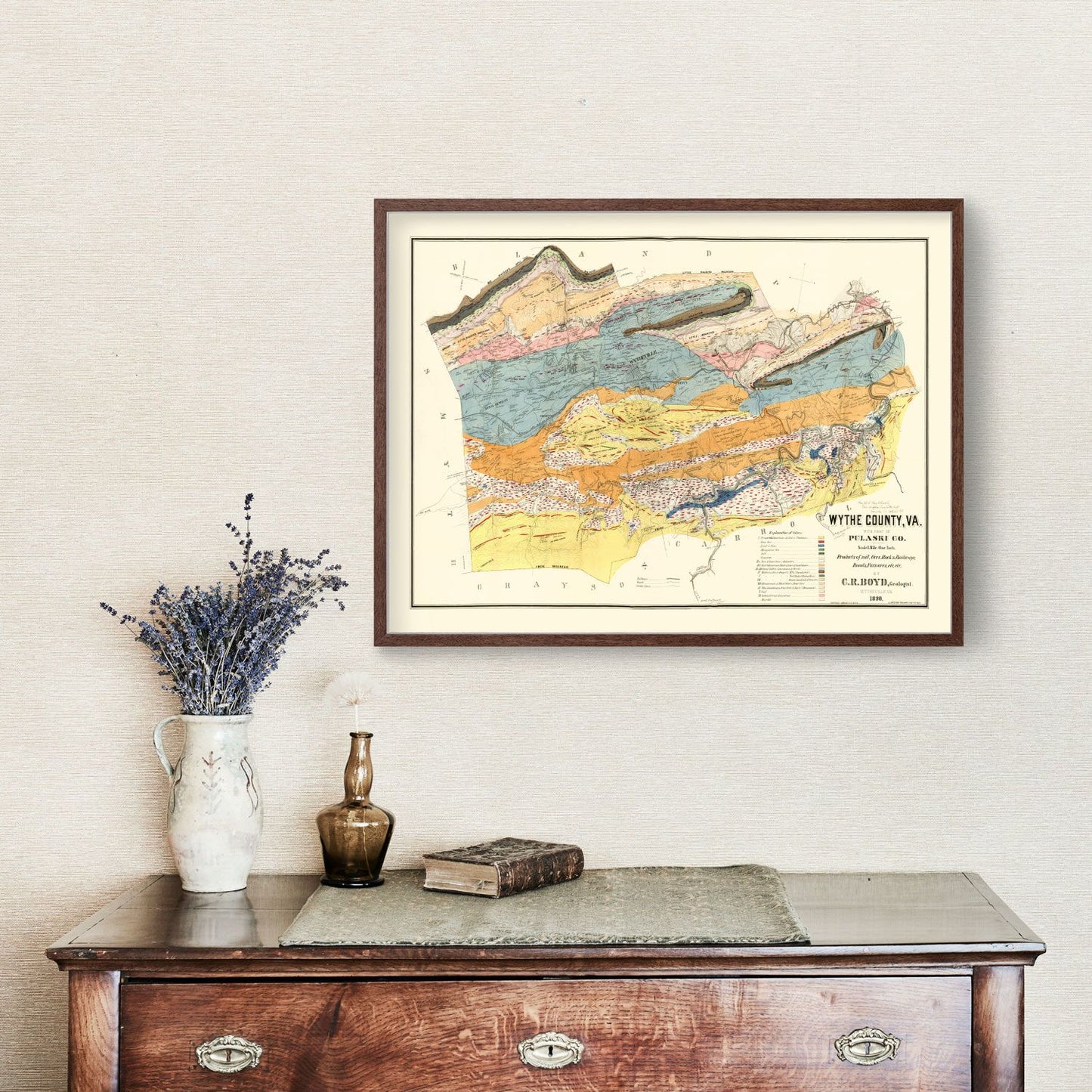 Vintage Map of Wythe County, Virginia, 1890