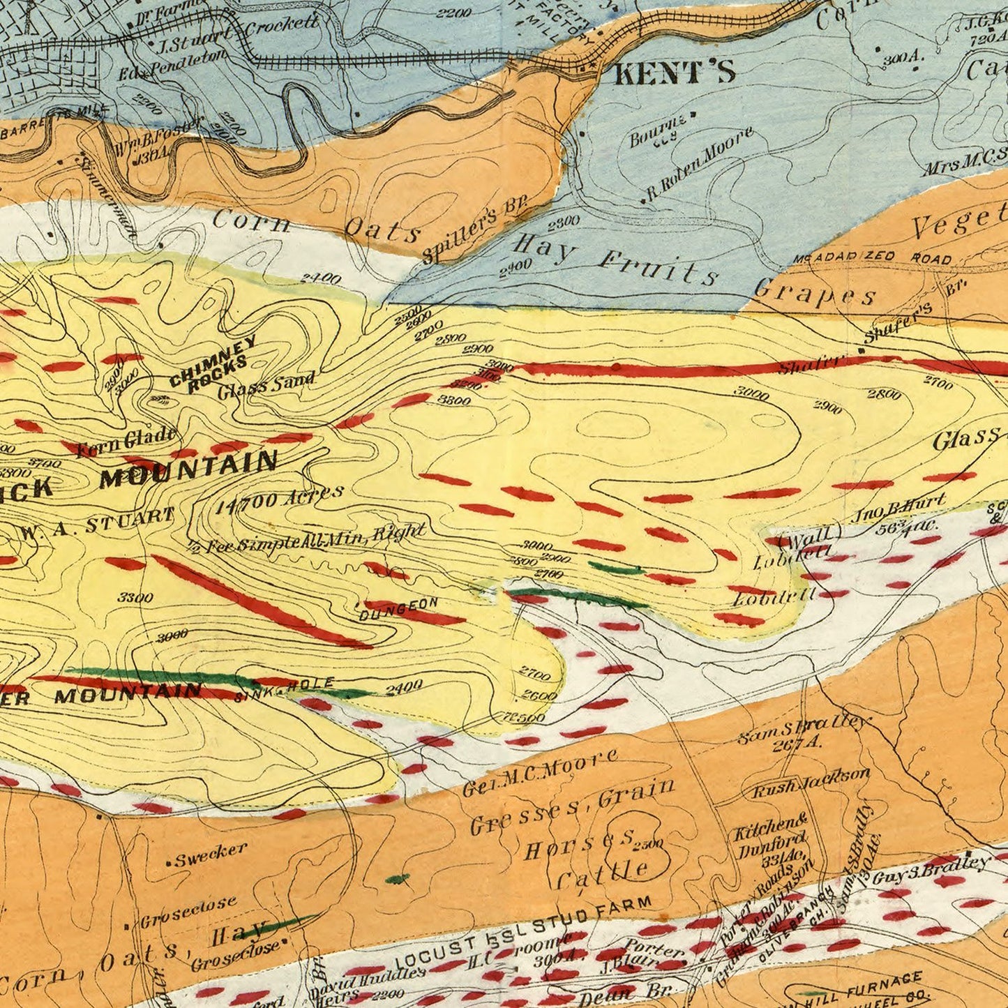 Vintage Map of Wythe County, Virginia, 1890