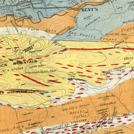 Vintage Map of Wythe County, Virginia, 1890