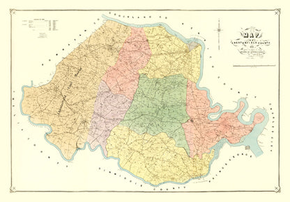 Vintage Map of Chesterfield County, Virginia 1888