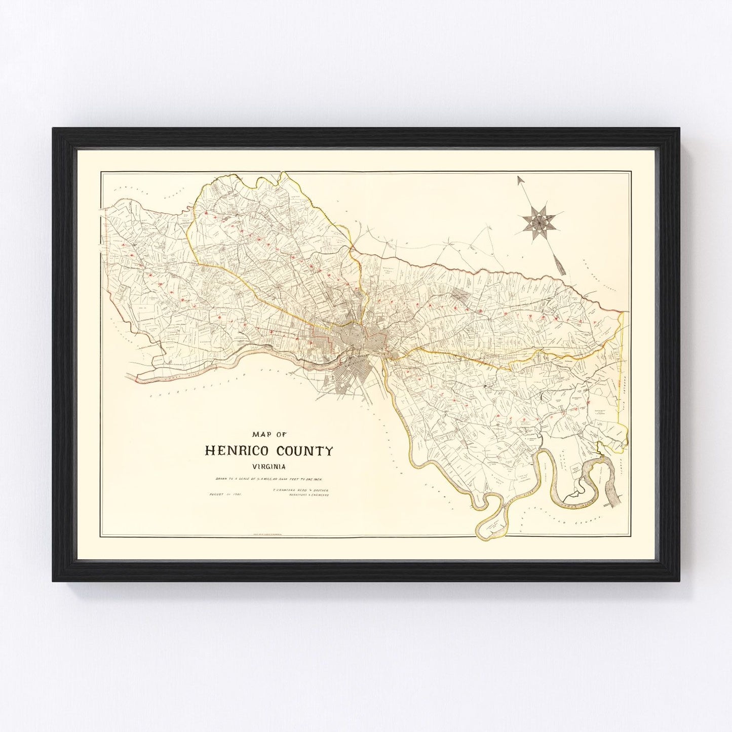 Vintage map of Henrico County, Virginia, 1901
