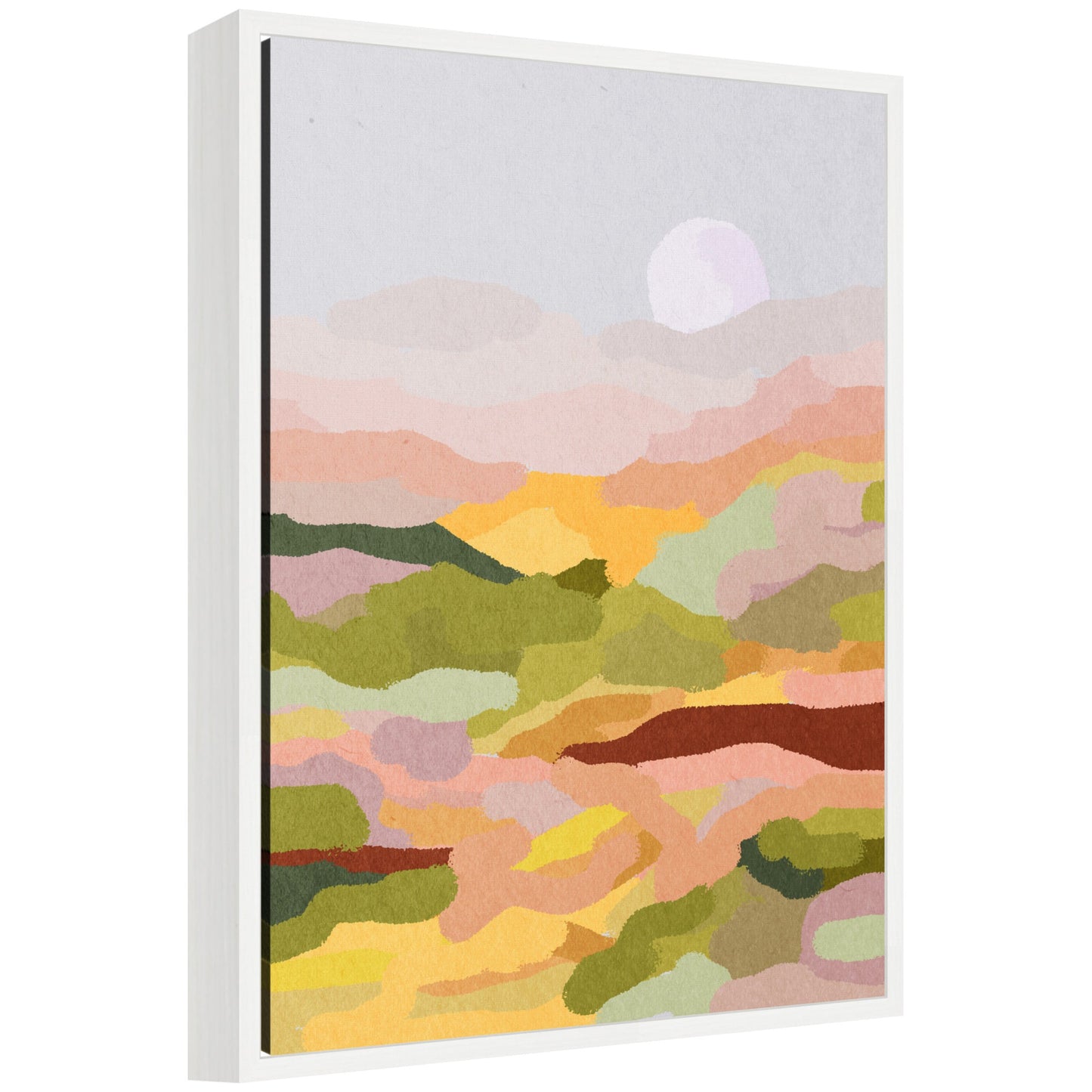 Golden Hills Landscape Framed Canvas Wall Art