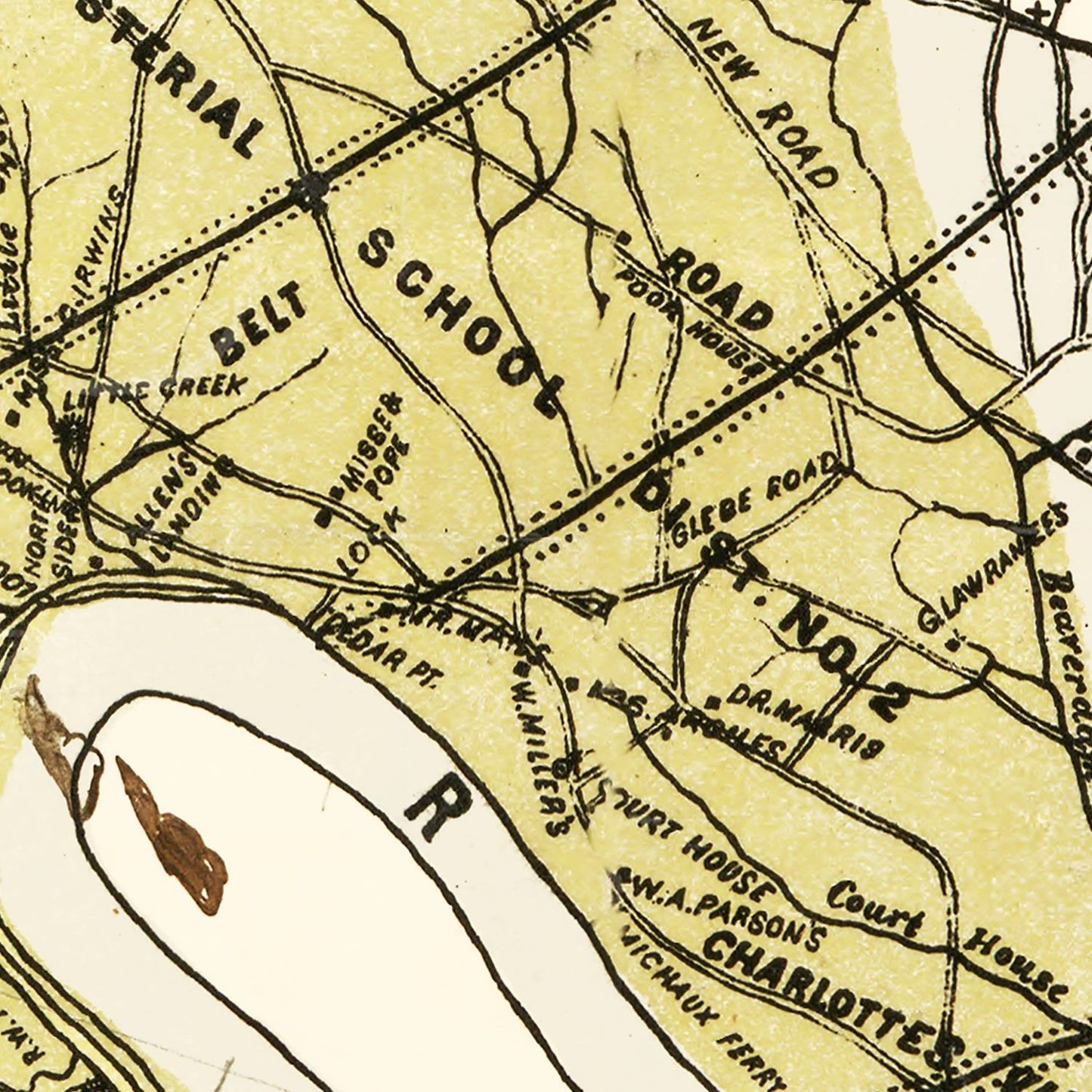Vintage Map of Goochland County, Virginia, 1881