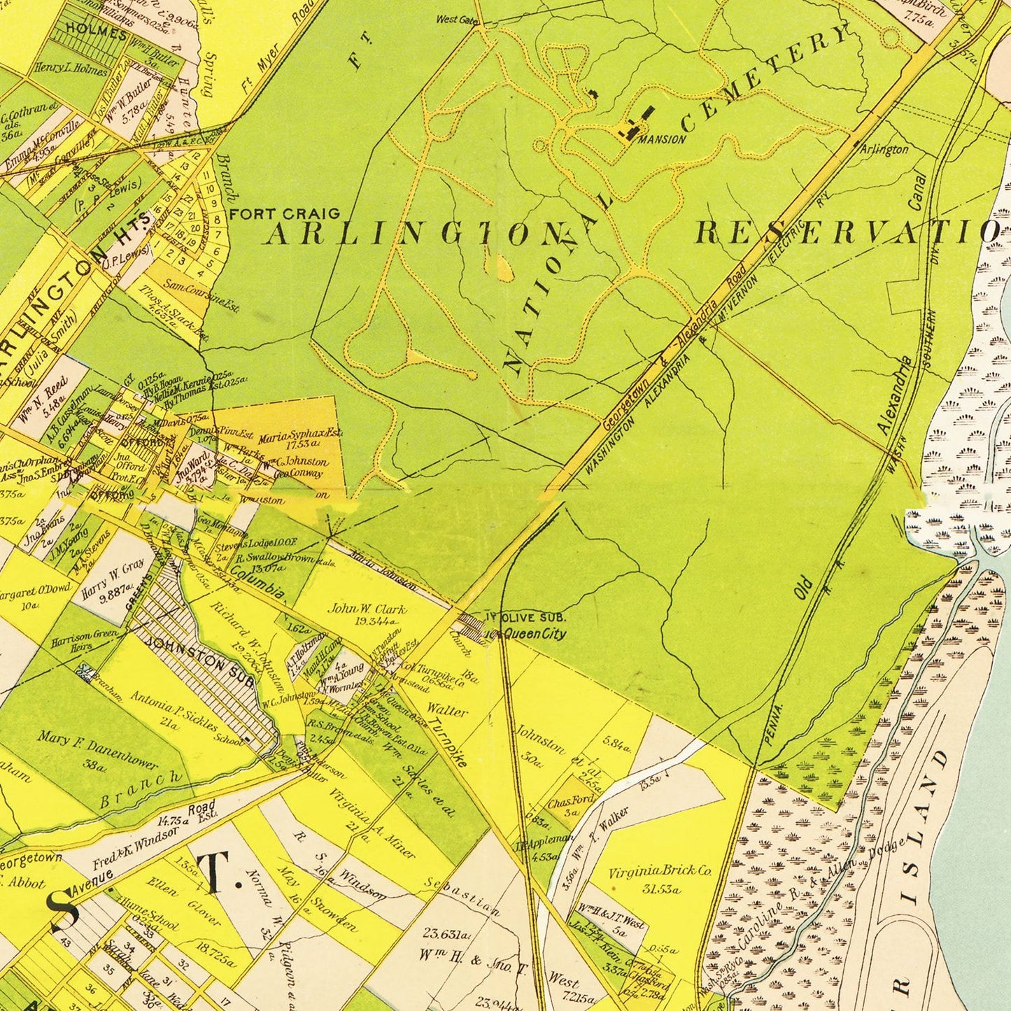 Vintage Map of Alexandria County, Virginia, 1900