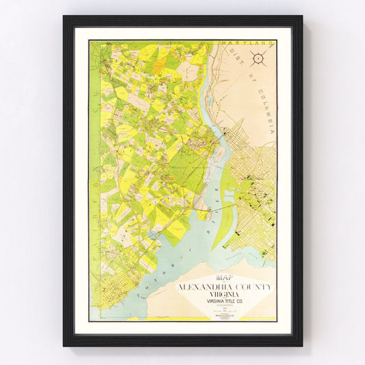Vintage map of Alexandria County, Virginia, 1900 - restored print