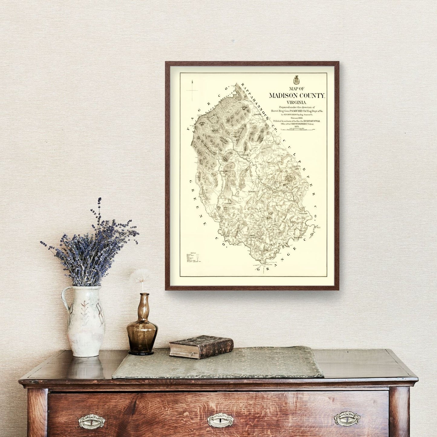 Vintage Map of Madison County, Virginia, 1875