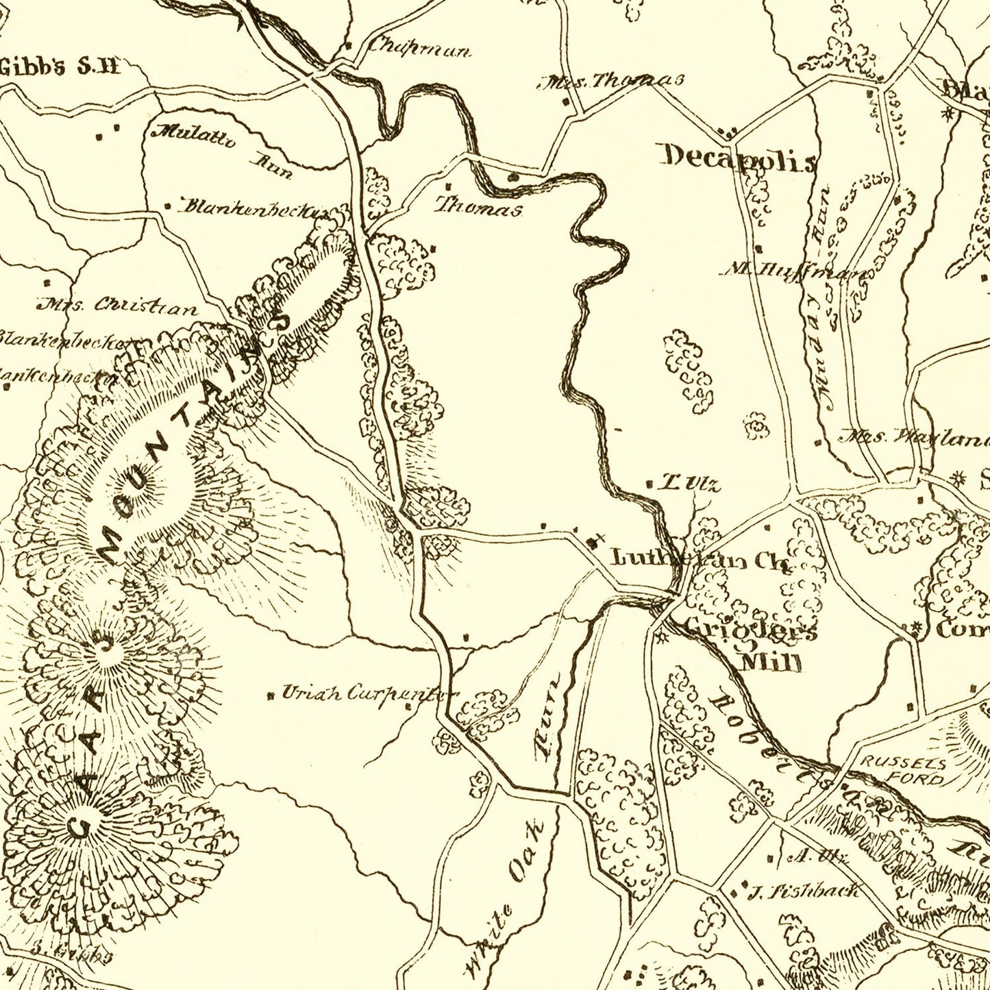 Vintage Map of Madison County, Virginia, 1875
