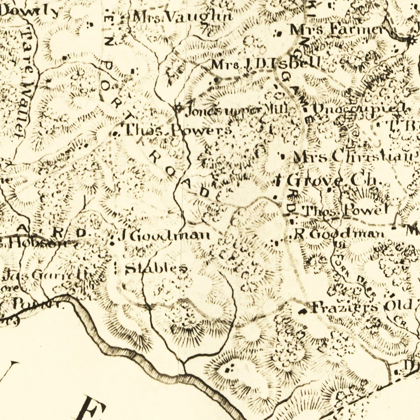 Vintage Map of Cumberland County, Virginia, 1864