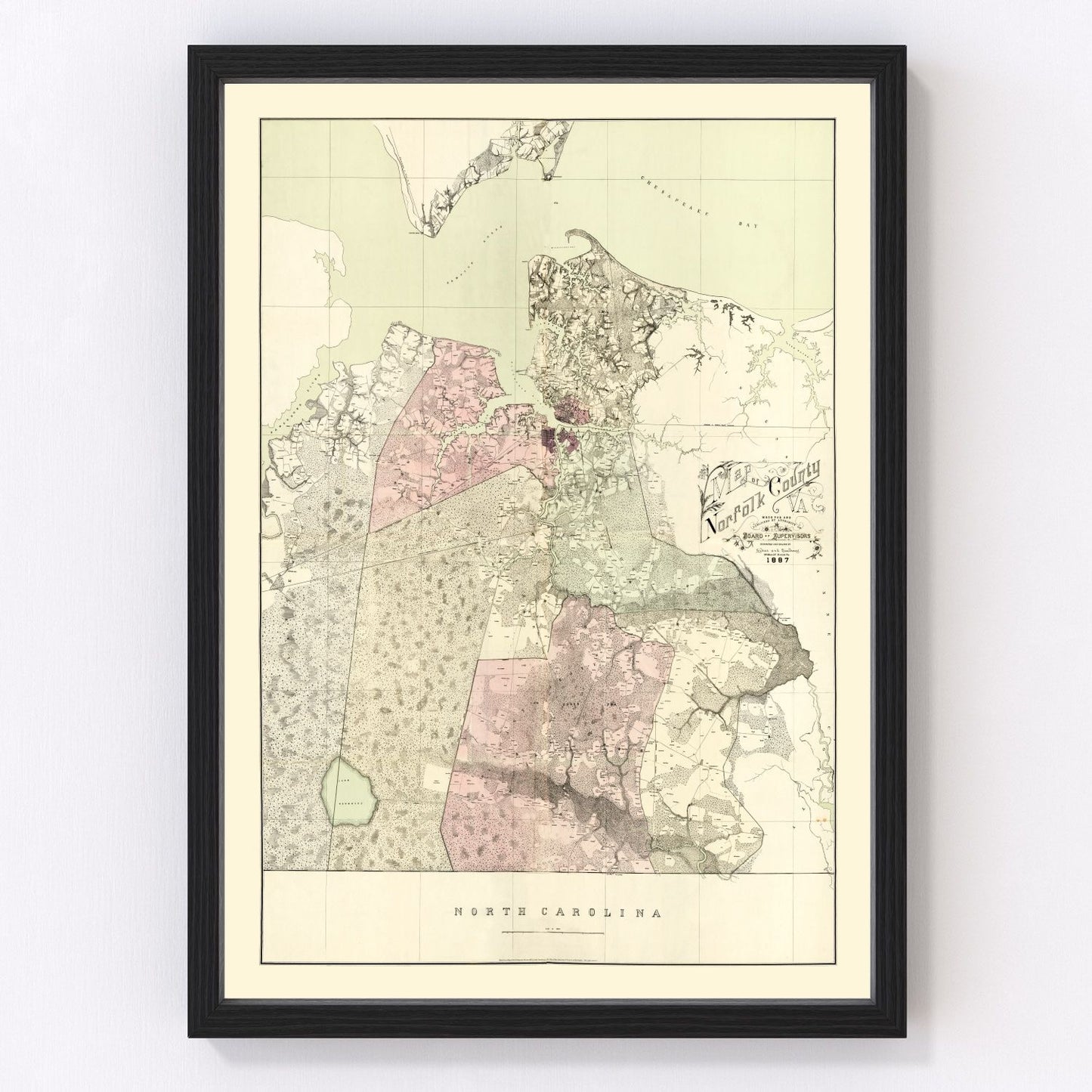 vintage map of Norfolk County, Virginia, 1887