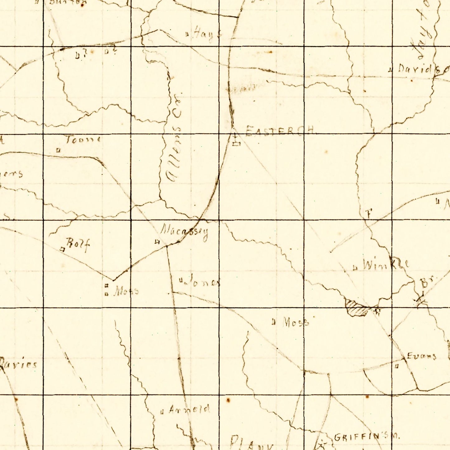 Vintage Map of Mecklenburg County, Virginia, 1860