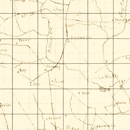 Vintage Map of Mecklenburg County, Virginia, 1860