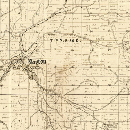 Vintage Map of Columbia County, Washington 1900