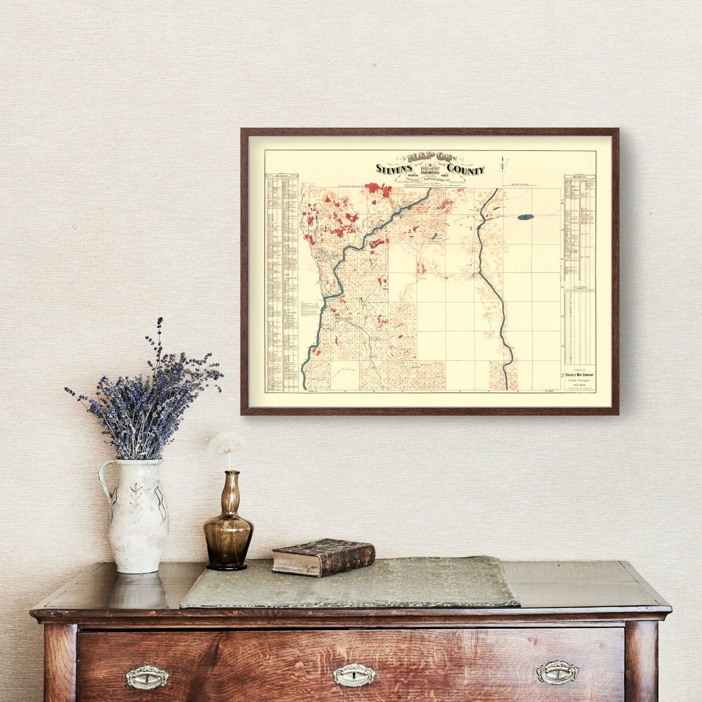 Vintage Map of Stevens County, Washington, 1900