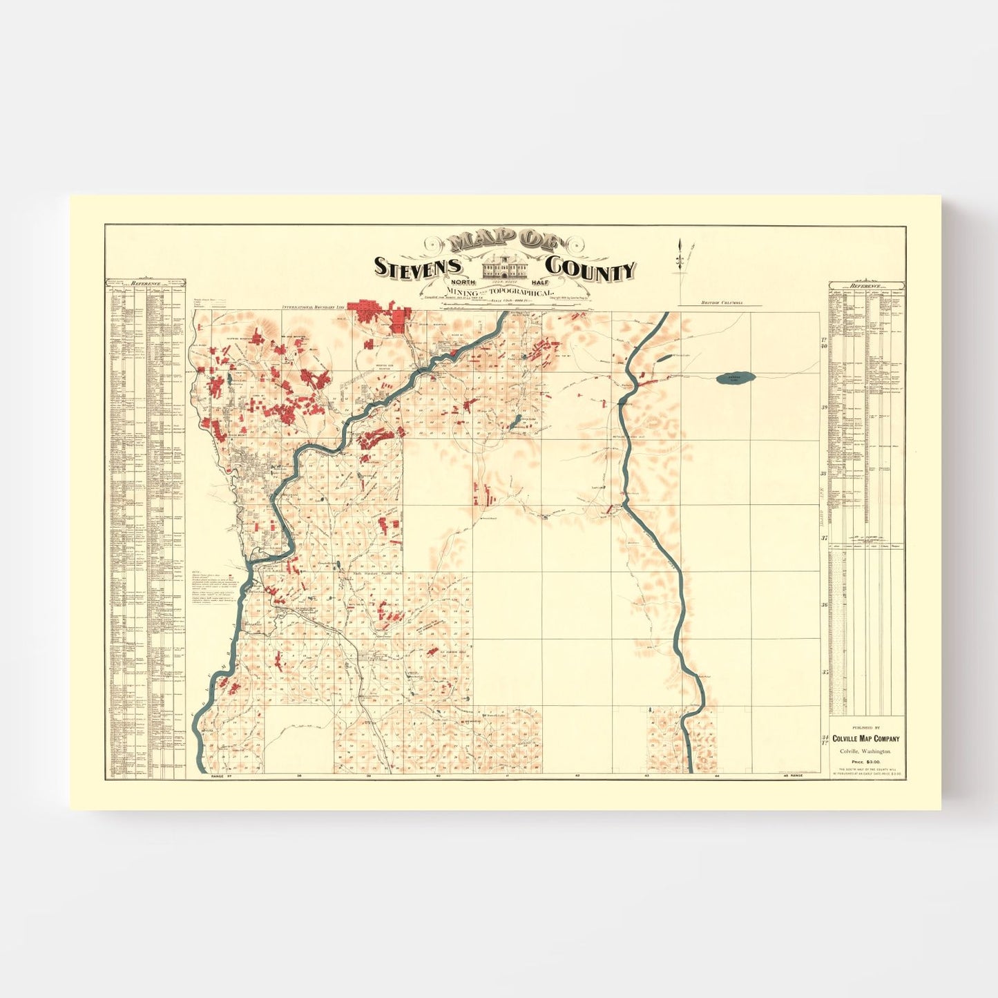 Vintage Map of Stevens County, Washington, 1900