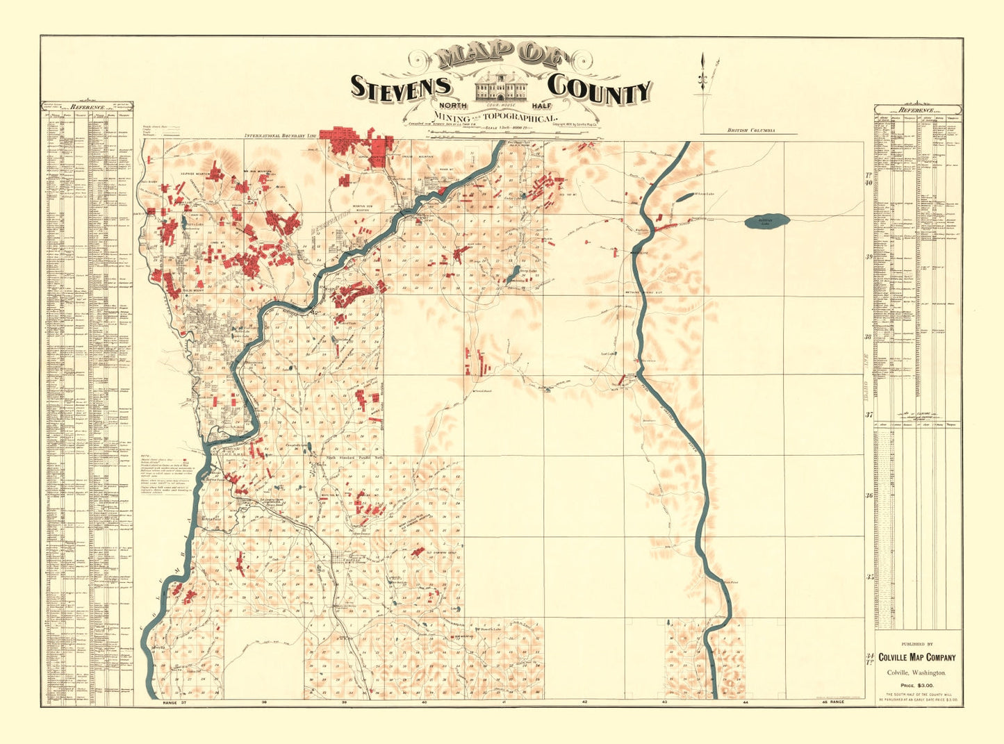 Vintage Map of Stevens County, Washington, 1900
