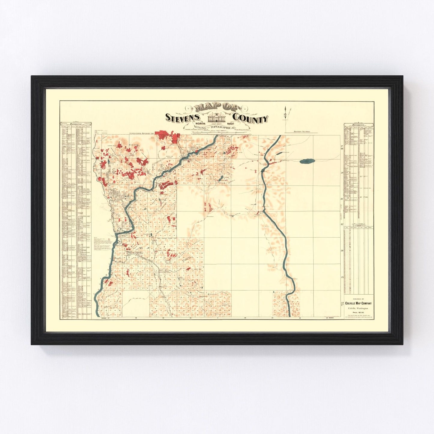 Vintage map of Stevens County, Washington, 1900