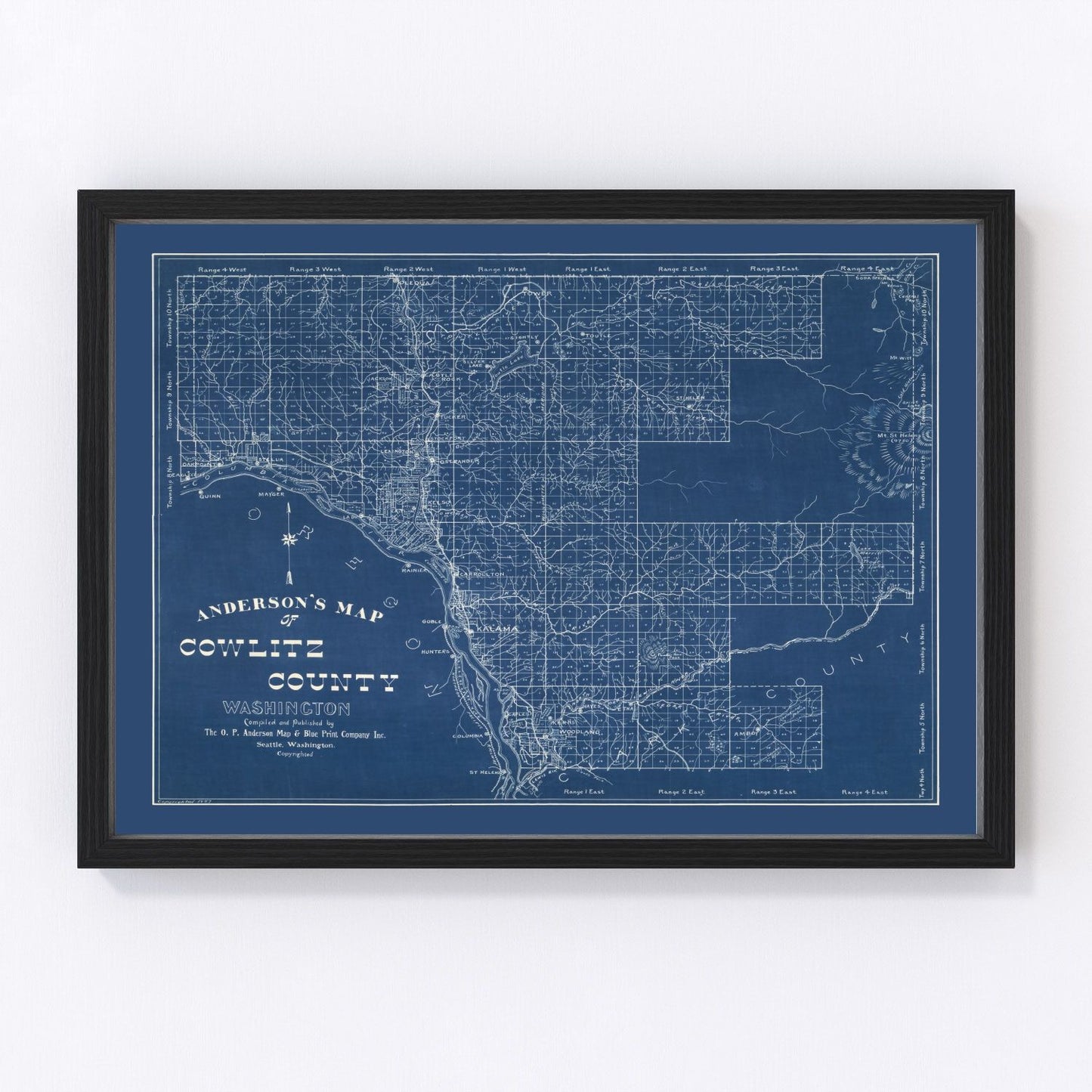 vintage map of Cowlitz County, Washington, 1897