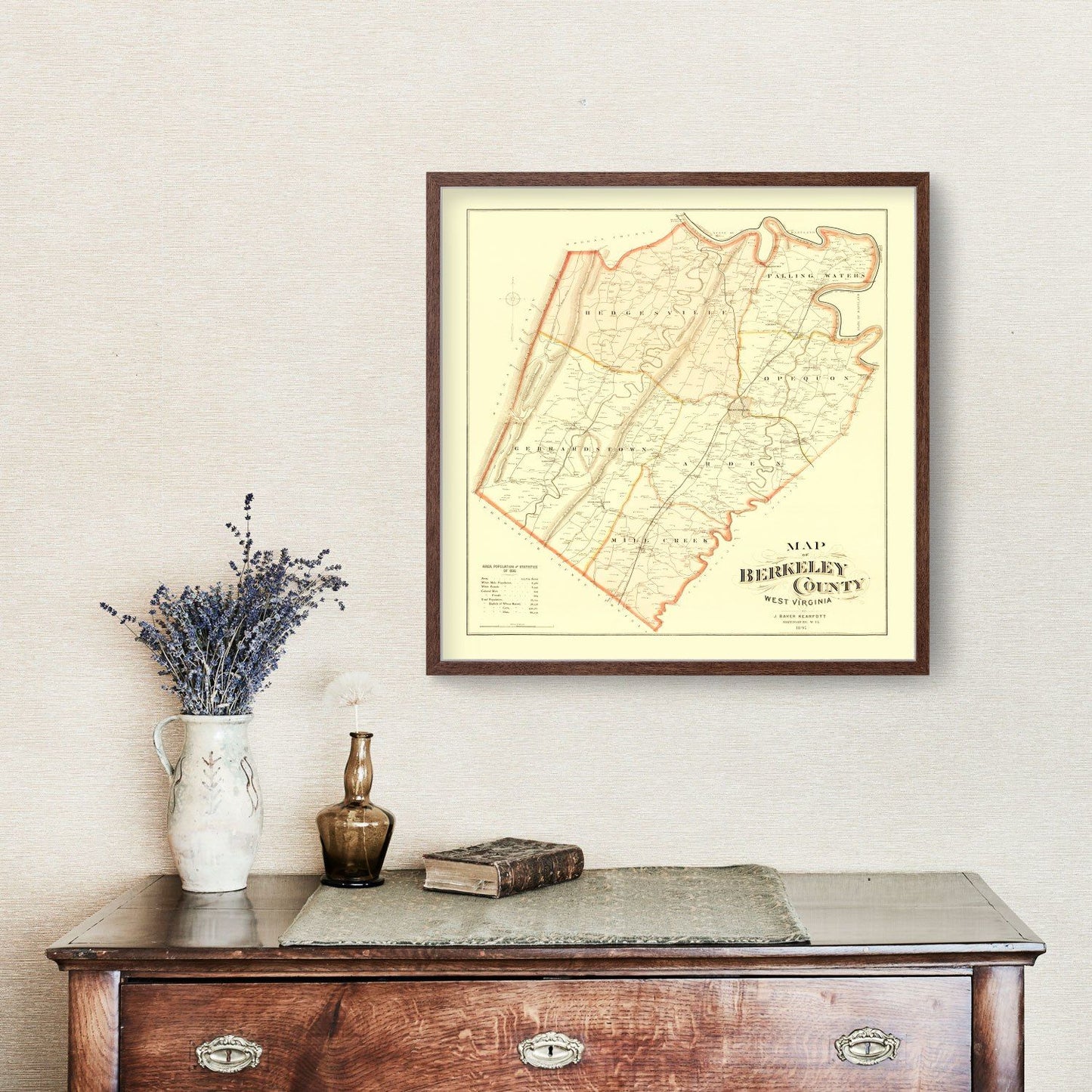 Vintage Map of Berkeley County, West Virginia, 1894