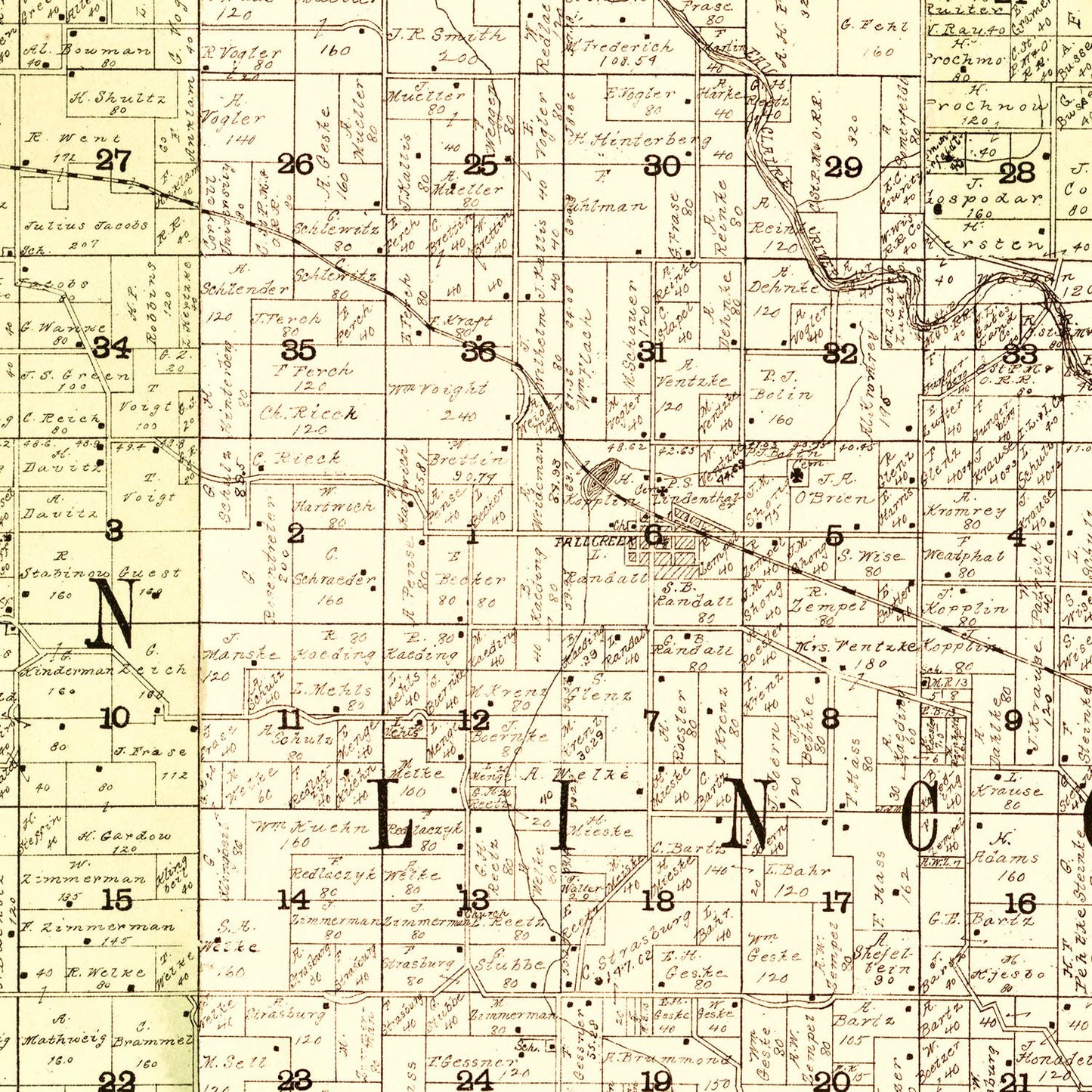 Vintage Map of Eau Claire County, Wisconsin, 1902