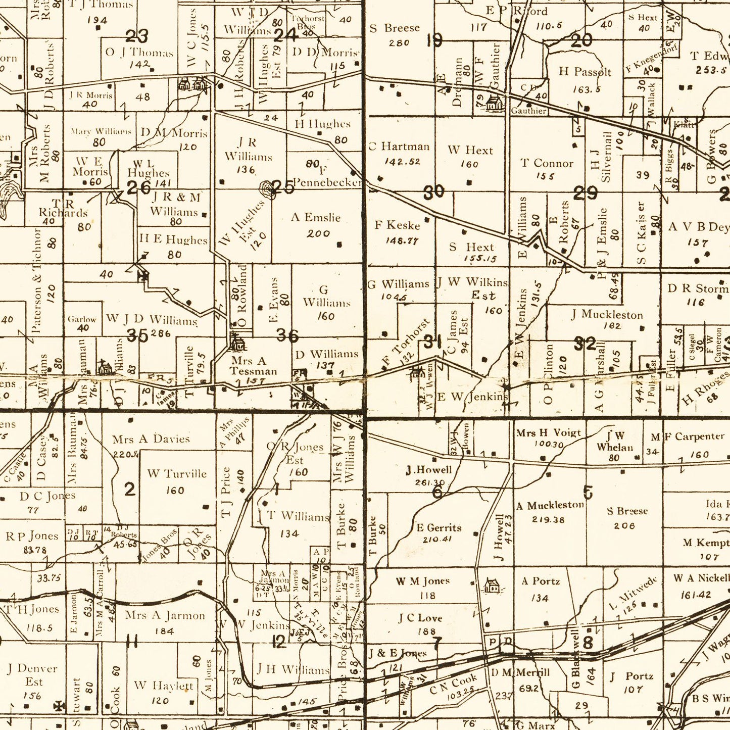 Vintage Map of Waukesha County, Wisconsin, 1873