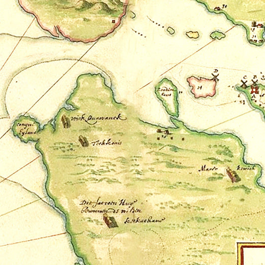 Vintage Map of the New York Region, 1670