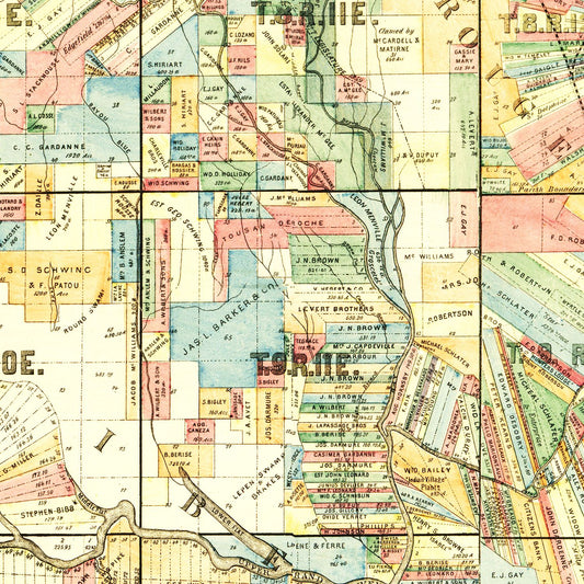 Vintage Map of Iberville Parish, Louisiana, 1883